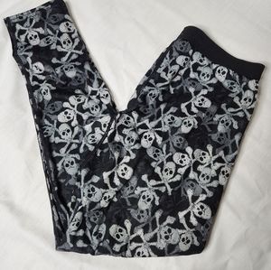 Skull & Crossbones leggings Youth Large Skeleton Halloween